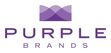 Purple Brands wordmark with a layered crown mark above the name
